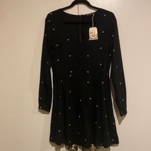 Long sleeve, black Obey mini dress
